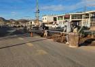 Realizan trabajos de reparación en Avenida Presidente Perón frente a la Terminal de Ómnibus