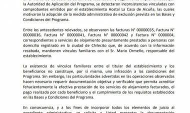 Hostal La Casa emitió un comunicado tras los cuestionamientos por su participación en el programa Previaje Riojano