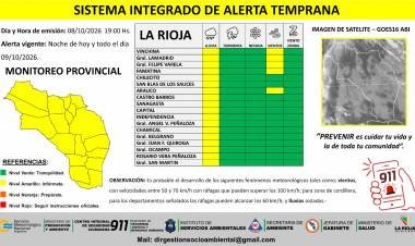 Difunden alerta amarilla por lluvias y vientos
