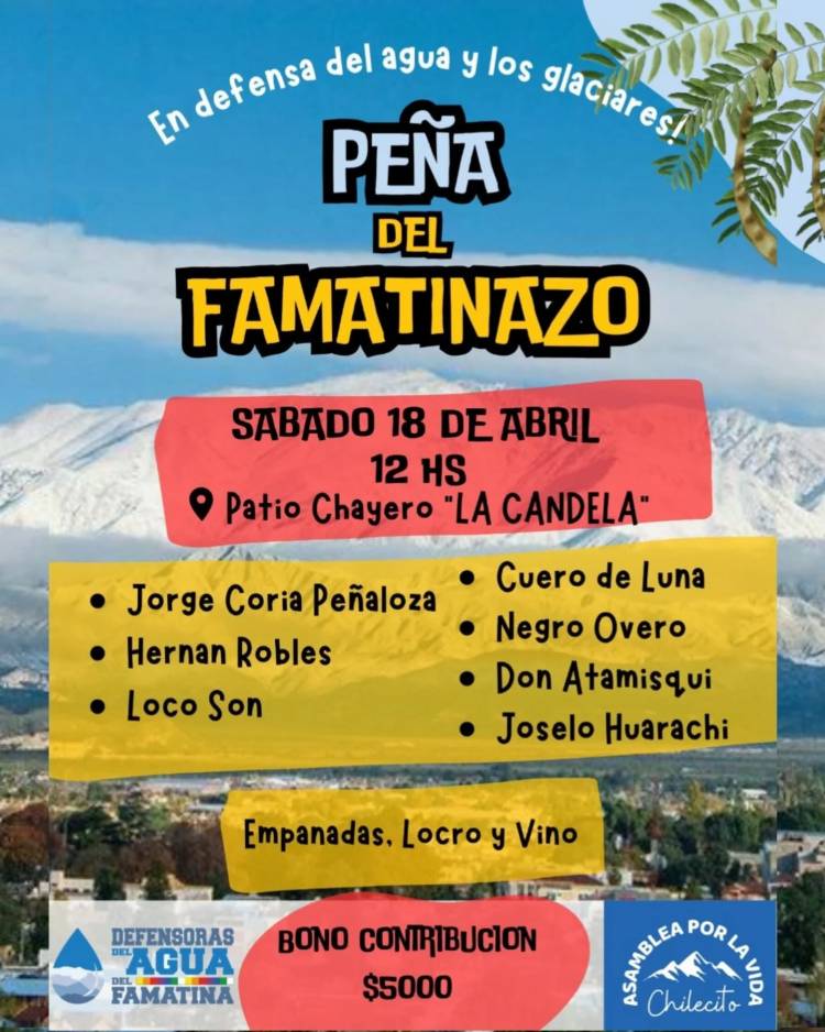 Realizan la Peña del Famatinazo a 20 años de lucha en defensa del agua