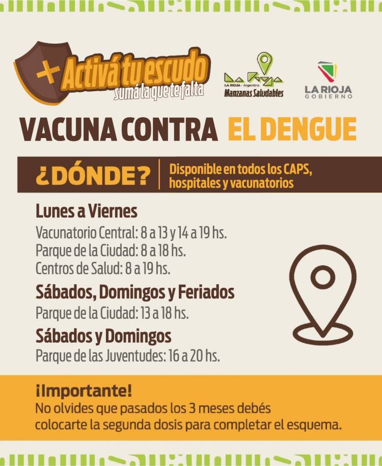 La Provincia convoca a completar el esquema de vacunación contra el dengue