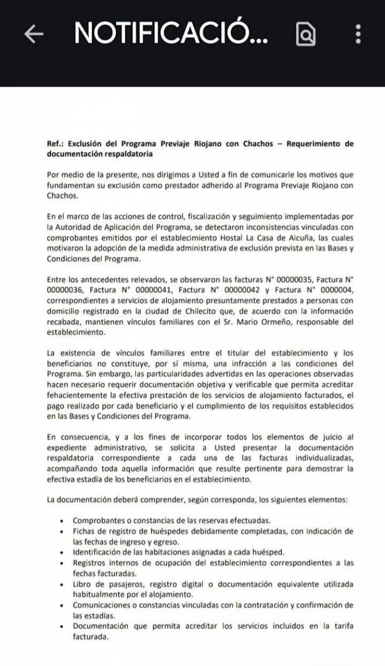 Hostal La Casa emitió un comunicado tras los cuestionamientos por su participación en el programa Previaje Riojano
