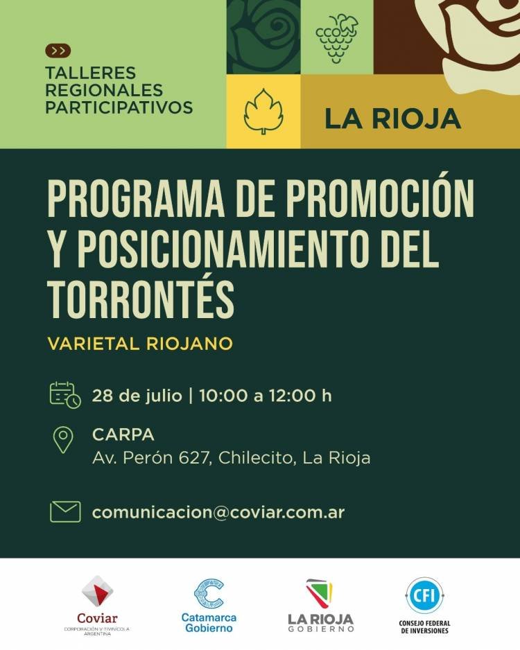 Taller regional impulsará la promoción del Torrontés Riojano en La Rioja