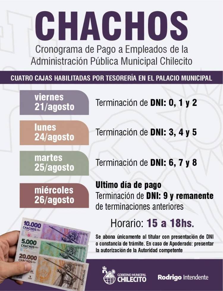 Inicia el pago de Chachos para empleados municipales