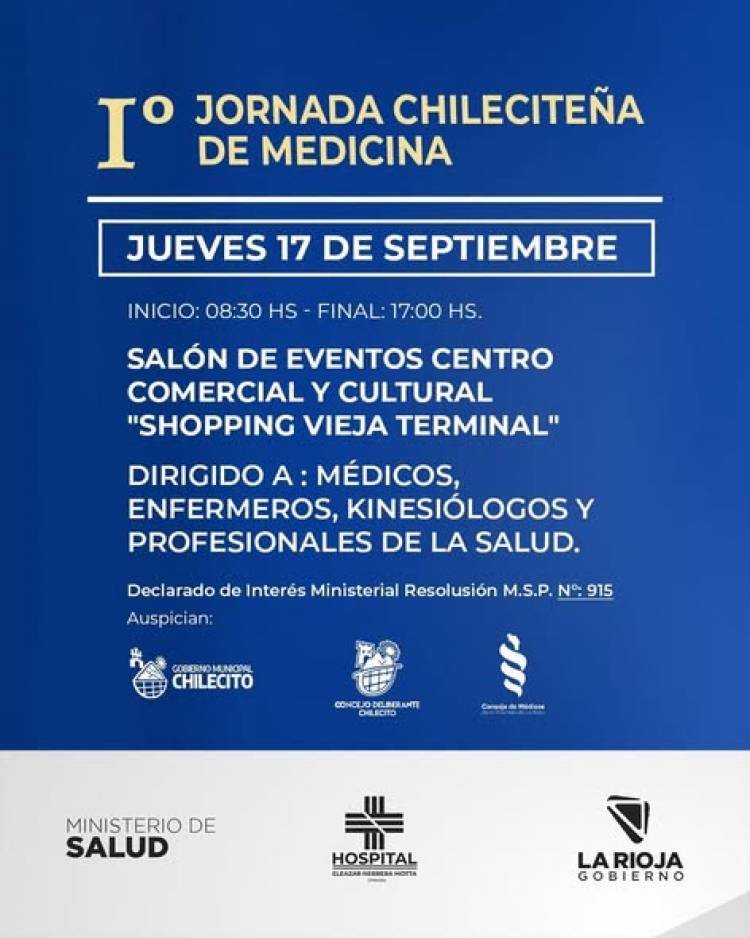 Chilecito será sede de una Jornada de Medicina destinada a profesionales de la salud