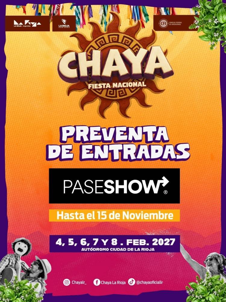Este lunes 19 de octubre comienza la preventa de entradas para la Chaya 2027